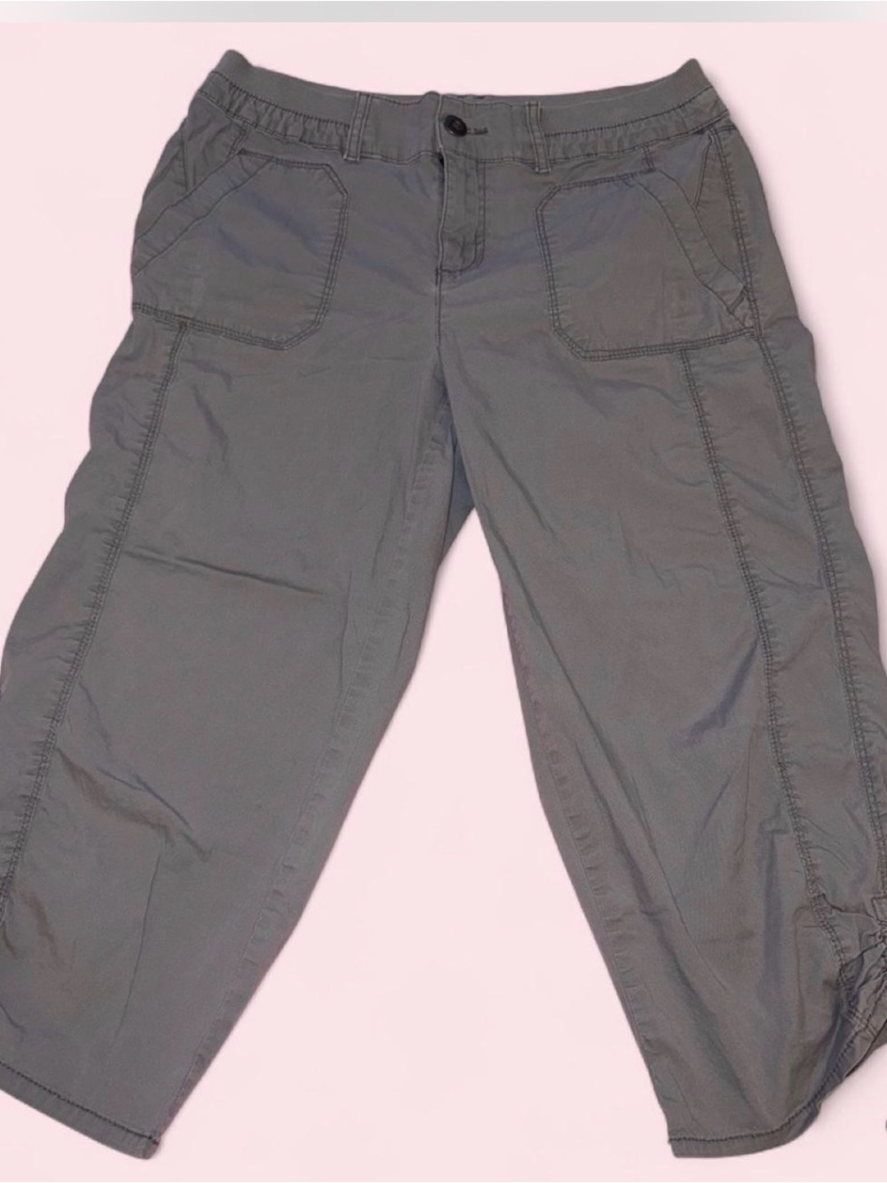 Indigo cropped cargo capri pants